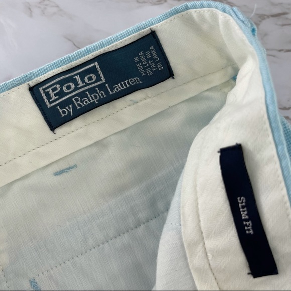 Polo Ralph Lauren Blue Cotton Slim Pants 34 x 30 - Picture 2 of 3